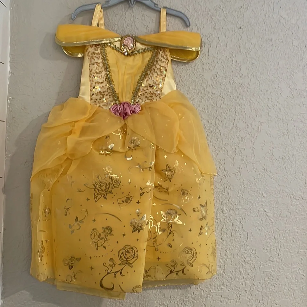 Disney Yellow Princess Belle Dress Costume with Pink Accents